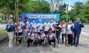 Atlet Olahraga Tradisional OKU Timur yang kana bertarung di Pekan Olahraga Tradisionla Tingka Nasional, pada bulan Oktober Tahun ini, di Kabupaten Belitung, Provinsi Bangka Belitung.